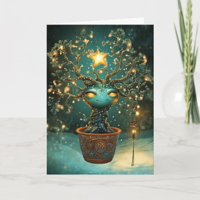 Tarjeta De Agradecimiento *~* Navidades 40 Ojos cósmicos Brillan Amor AP97 (Anverso)