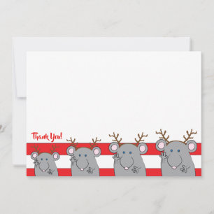 Tarjeta De Agradecimiento Navidades 7" x 5" Fiesta Gracias/2 de lado/plano