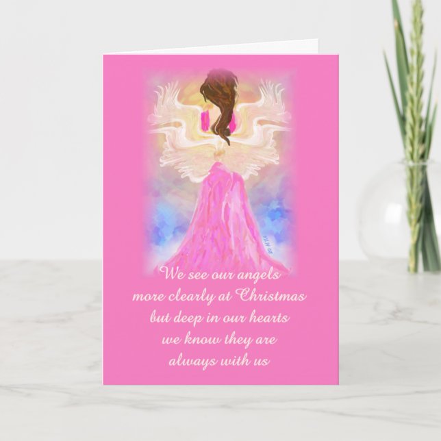 Tarjeta De Agradecimiento Navidades Angel Gracias Cartas (Anverso)