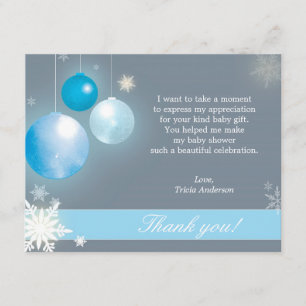 Tarjeta De Agradecimiento Navidades Baby Boy Baby Shower Gracias