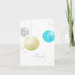 Tarjeta De Agradecimiento Navidades Balls Boda De Invierno Gracias