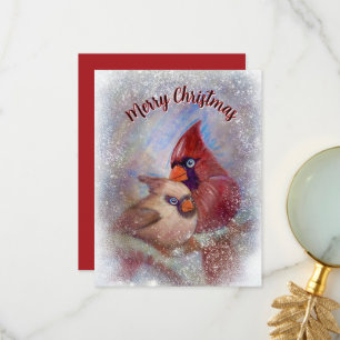 Tarjeta De Agradecimiento Navidades Cardenales Dibujo de arte de Personaliza