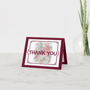 TARJETA DE AGRADECIMIENTO NAVIDADES CARDINALES ROJOS GRACIAS