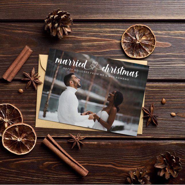 Tarjeta De Agradecimiento Navidades casados con corazones entrelazados foto  (Subido por el creador)