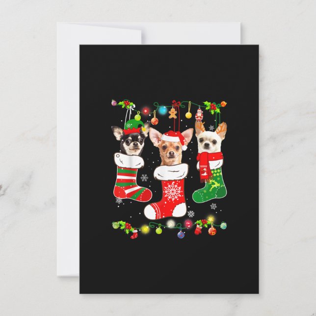 Tarjeta De Agradecimiento navidades chihuahua regalan divertido amor de perr (Anverso)