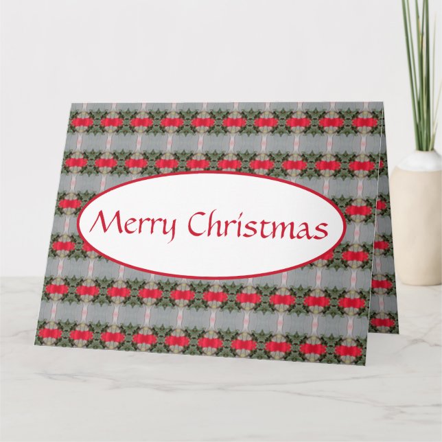 Tarjeta De Agradecimiento Navidades con patrones modernos (Anverso)