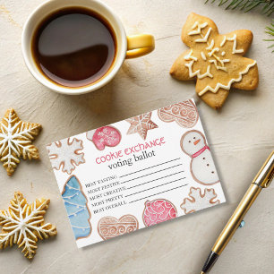 Tarjeta De Agradecimiento Navidades Cookie Exchange Votación