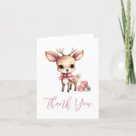 Tarjeta De Agradecimiento Navidades cortos renos con regalos de vacaciones