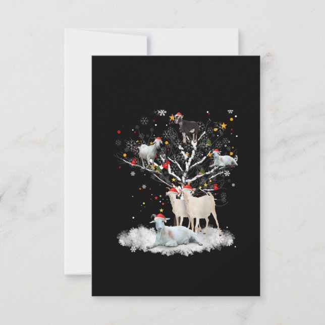 Tarjeta De Agradecimiento Navidades dan un regalo divertido a Santa Goat Lov (Anverso)