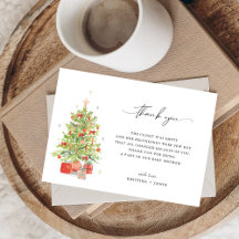 Navidades de acuarela Baby Shower Gracias Cartas