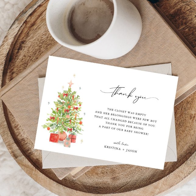 Tarjeta De Agradecimiento Navidades de acuarela Baby Shower Gracias Cartas (Subido por el creador)