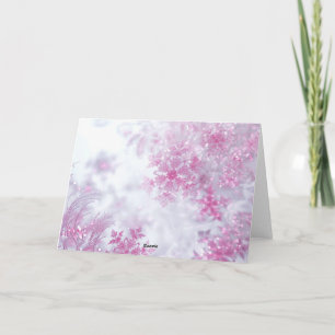 Tarjeta De Agradecimiento Navidades de copos de nieve rosa