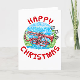 Tarjeta De Agradecimiento Navidades de Cornet - Músico de Brass Cornetista