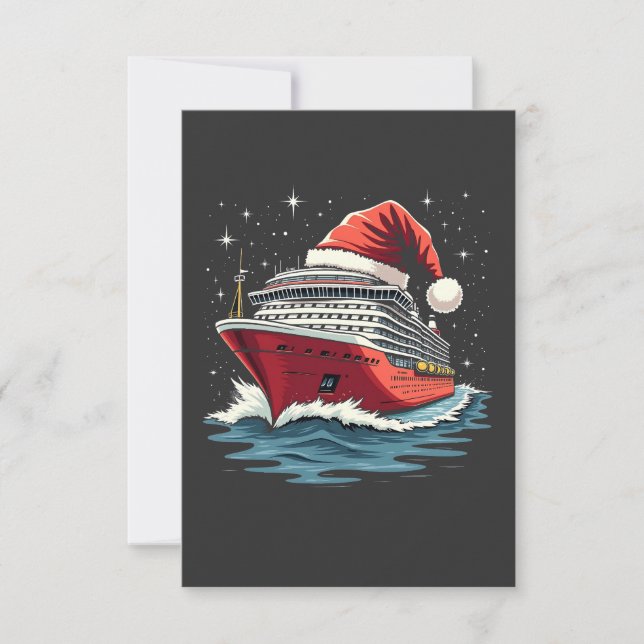 Tarjeta De Agradecimiento Navidades de crucero para familias con  de juego (Anverso)