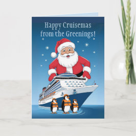 Tarjeta De Agradecimiento Navidades de cruceros cruzando crucero navideño