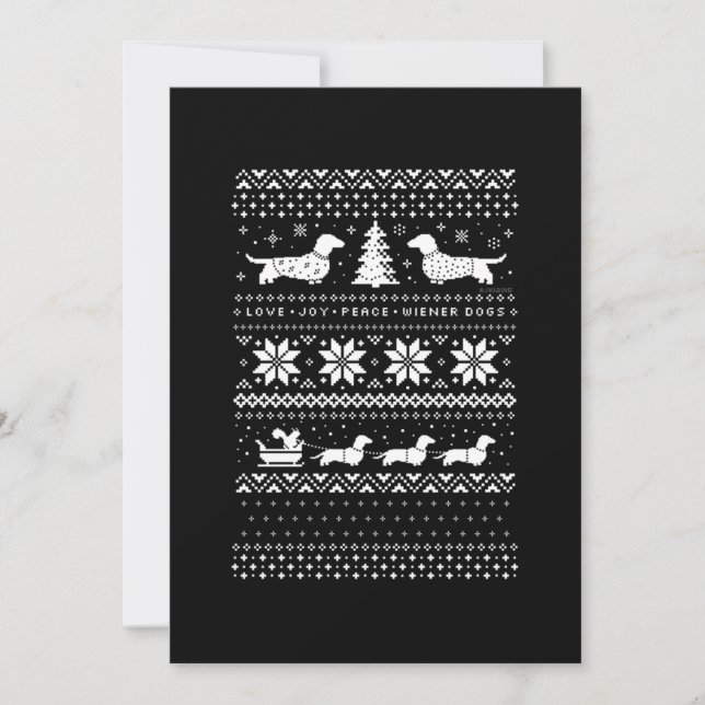 Tarjeta De Agradecimiento Navidades de Dachshunds (Anverso)