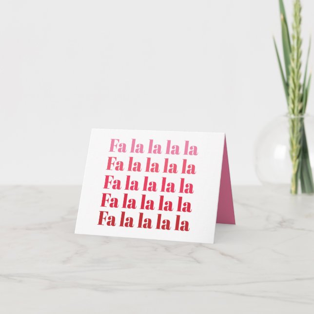 Tarjeta De Agradecimiento navidades de "Fa La La" Blank Notecard (Anverso)
