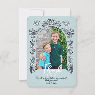 Tarjeta De Agradecimiento Navidades De Flores De Arco Fantástico Gracias C