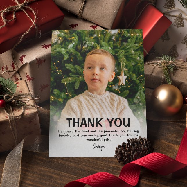 Tarjeta De Agradecimiento Navidades de fotografía modernos para niños | Tarj (Subido por el creador)