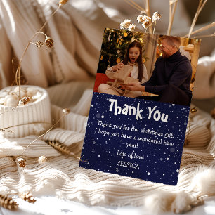 Tarjeta De Agradecimiento Navidades de fotos de nieve para niños pequeños