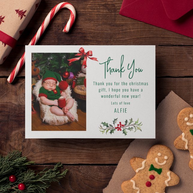 Tarjeta De Agradecimiento Navidades de fotos de niños pequeños (Subido por el creador)
