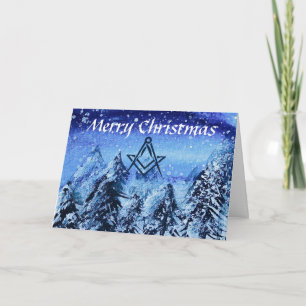 Tarjeta De Agradecimiento Navidades de Freemason Masonic Square y Compass