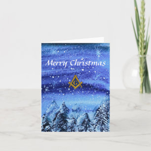 Tarjeta De Agradecimiento Navidades de Freemason Masonic Square y Compass