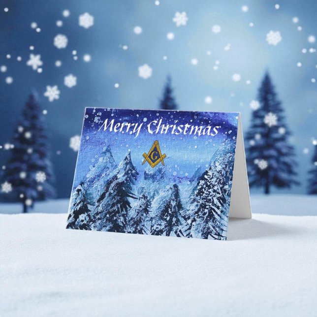 Tarjeta De Agradecimiento Navidades de Freemason Masonic Square y Compass (Subido por el creador)