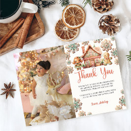 Tarjeta De Agradecimiento Navidades de Gingerbread Fotografía de Cumpleaños