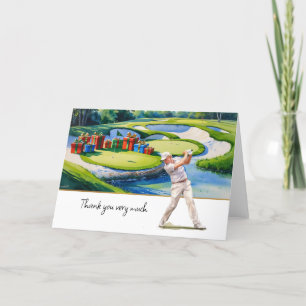 Tarjeta De Agradecimiento Navidades de golf temáticos para golfistas gracias