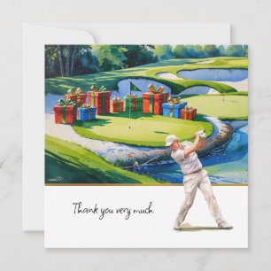 Tarjeta De Agradecimiento Navidades de golf temáticos para golfistas gracias