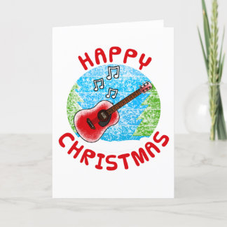 Tarjeta De Agradecimiento Navidades de guitarra acústica música guitarrista