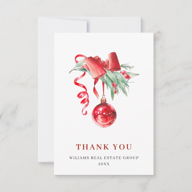 Tarjeta De Agradecimiento Navidades de honor saludan la festividad (Anverso)