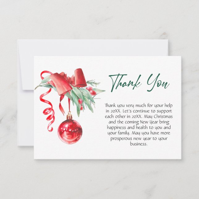 Tarjeta De Agradecimiento Navidades de honor saludan la festividad (Anverso)