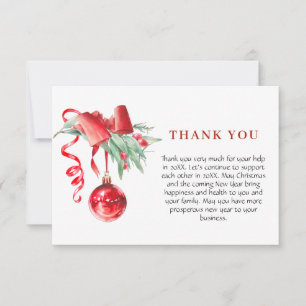 Tarjeta De Agradecimiento Navidades de honor saludan la festividad