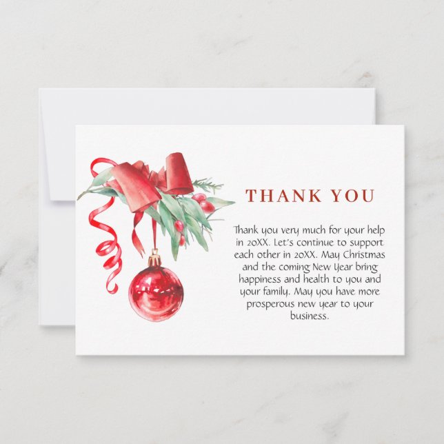 Tarjeta De Agradecimiento Navidades de honor saludan la festividad (Anverso)