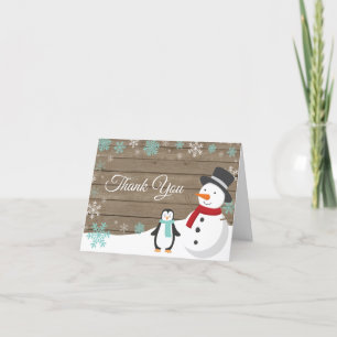 Tarjeta De Agradecimiento Navidades de invierno de Rusia festejan Verde azul