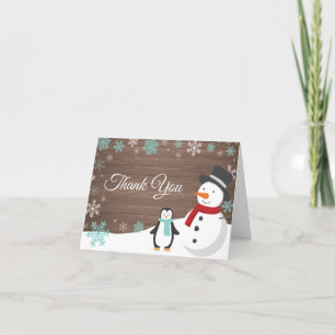 Tarjeta De Agradecimiento Navidades de invierno de Rusia festejan Verde azul