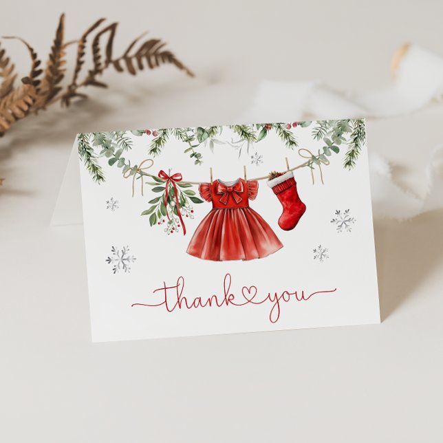 Tarjeta De Agradecimiento Navidades de Invierno de Santa Bebé (Subido por el creador)