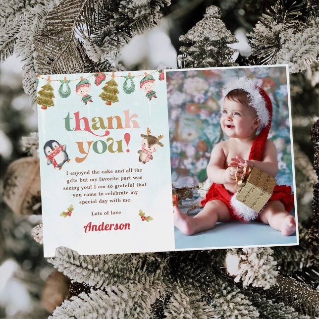 Tarjeta De Agradecimiento Navidades de invierno Foto de fiesta de cumpleaños (Subido por el creador)