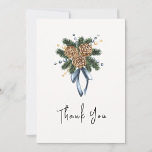 Tarjeta De Agradecimiento Navidades de invierno minimalistas Wreath Baby Sho