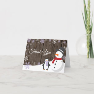 Tarjeta De Agradecimiento Navidades de invierno rusos festejan violeta copo 