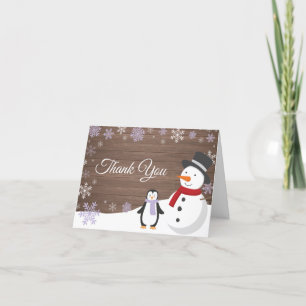 Tarjeta De Agradecimiento Navidades de invierno rusos festejan violeta copo 