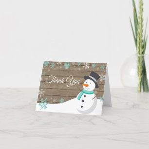 Tarjeta De Agradecimiento Navidades de invierno rusos Verde azulados por Sno