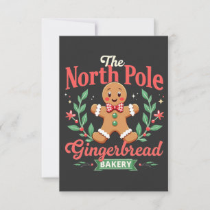 Tarjeta De Agradecimiento Navidades de la panadería Gingerbread del Polo Nor