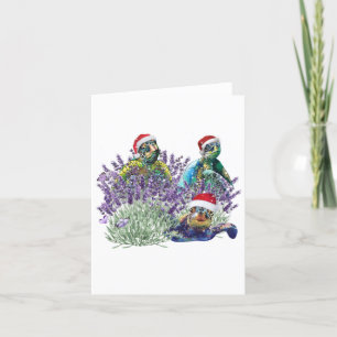 Tarjeta De Agradecimiento Navidades de la Turtle Lavender Navidades navideño
