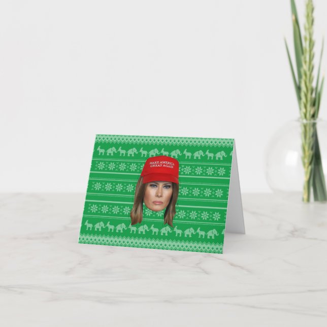 Tarjeta De Agradecimiento Navidades de Melania Trump MAGA (Anverso)