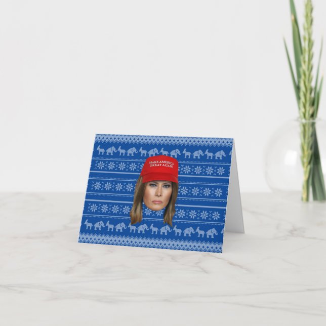 Tarjeta De Agradecimiento Navidades de Melania Trump MAGA (Anverso)