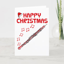 Tarjeta De Agradecimiento Navidades de Oboe con música de Woodwind