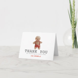 Tarjeta De Agradecimiento Navidades de pan de jengibre Holiday Boy Baby Show